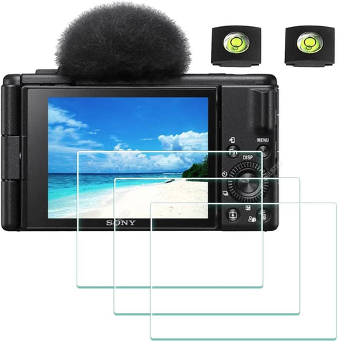 Screen Protector for Sony ZV-1F ZV1F Vlog Camera & Hot Shoe Cover, 0.3mm 9H Hardness Tempered Glass Cover