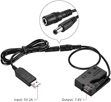 Andoer DR-E8 Dummy Battery - DC Power Bank USB Adapter Cable Replacement for Canon EOS DSLR Cameras