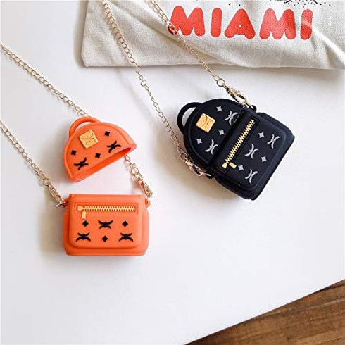 Silicone Case Cover for Apple Airpods 1&2, Funny Design, Best Gift for Girls, Kids, or Women, Black Bag