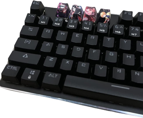 4 Keycap Set, 5-side Dye-subbed PBT Keycaps, R4 Keycaps for DIY OEM Gaming Mechanical Keyboard, Demon Slayer