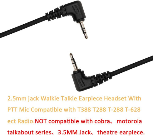 Acoustic Tube Earpiece Headset with PTT Mic for Uniden GMR Walkie Talkie Two Way Radio Models GMR 2 MOICO M880 T228 T328