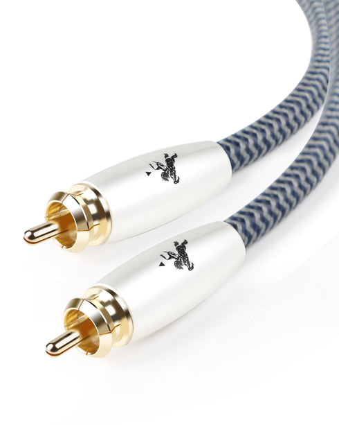Subwoofer Digital Audio Coaxial Cable, Dual Shielded RCA to RCA Stereo Cable, 24K Gold Plated Connector, 9.84feet/3M