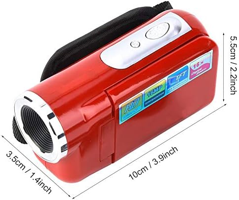 Kids Digital Video Camera, 1080P 16M, 16X Zoom DV Camcorder with 2Inch TFT LCD Screen for Photography (red)