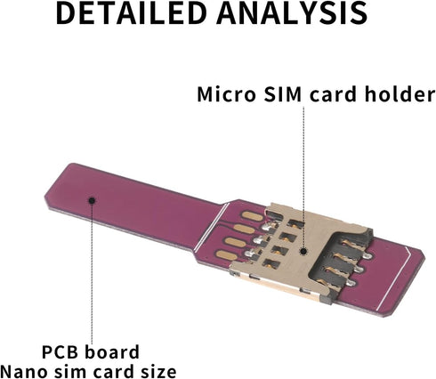 PinQiongZhe 2pcs Nano Sim to Micro Sim Card Adapter Expander Test Board PCB Circuit Board Card Reader