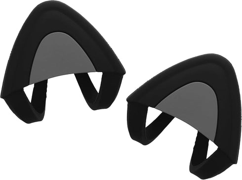 kwmobile Cat Ears for Overear Headphone (Set of 2) - Fits Headbands 1" to 1.5" (2.5cm to 3.8cm) Diameter - Black/Grey.