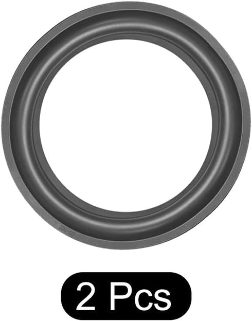 Speaker Foam Edge Surround Rings, Rubber Perforated Subwoofer Rings Replacement Parts - 7 Inch/Black / 2 Pack