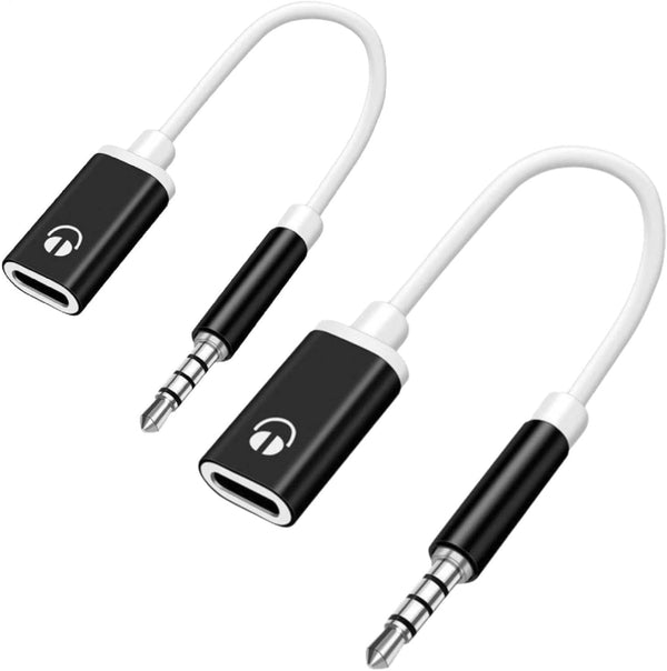 Generic 2pcs Type C to 3.5mm Female Headphone Jack Adapter,USB C Female to