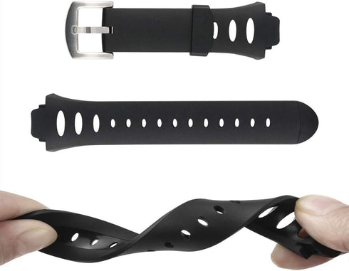 Watch Bands for Suunto Observer Tt St Sr G6 X6HRM, Classic Soft Rubber Replacement Wrist Strap (Black)
