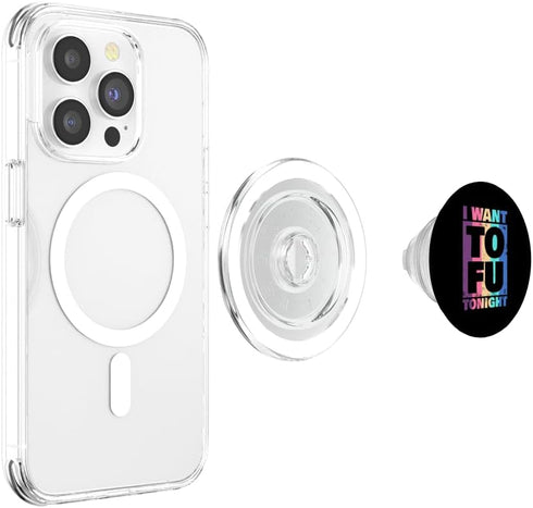Funny TOFU Vegan Humor Apparel I Want TOFU Tonight, Funny Vegetarian Apparel TOFU Meatless PopSockets PopGrip