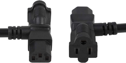 2 Feet/0.6M Nema 5-15P Male to C13/Nema 5-15R Piggyback Power Cord, UL CUL SJT 14AWG 3C