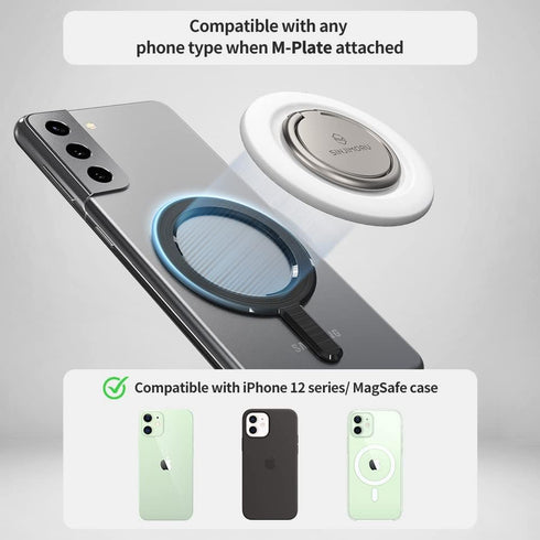 Sinjimoru Magnetic Cell Phone Ring, 360 Degree Rotation Finger Grip for Magnetic Ring Holder Compatible with iPhone 15