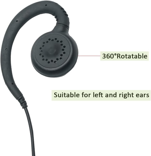 Shape Earpiece Walkie Talkie Headset with Mic PTT, Compatible with Motorola SL300, SL3500e, SL4000, SL7550