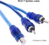 RCA Audio Cable Connector 1 Female to 2 Male, Clear Blue RCA Speaker Splitter Shielding Cable Adapter (2 Pack)