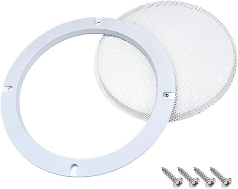uxcell 2pcs 5" Mounting Hole Diagonal Distance Speaker Grill Mesh Decorative Circle Woofer Guard Cover, White