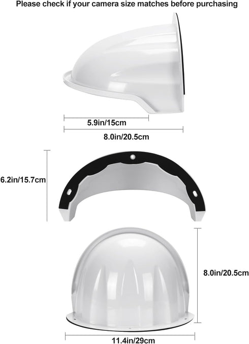 Universal Security Camera Sun Rain Cover Shield, Weatherproof Protective Roof for Dome/Bullet Outdoor Cameras, Black,