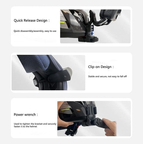 Motorcycle Helmet Chin Clip Mount for GoPro Hero 12, 11, 10, 9, 8, 7, 6, 5, 4, Hero Black, Session, Insta360