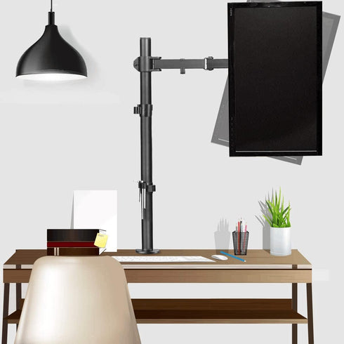 Suptek MD6821 Single Monitor Arm Desk Mount, Fully Adjustable for 1 Screen up to 32 inch, Extra Tall 31.5 inch Pole,