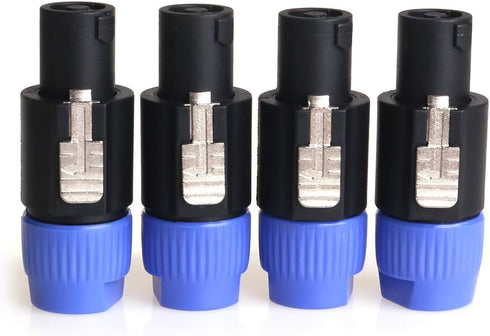 NANYI NL4FC Speakon Cable, 4 Pole Speaker Plug Compatible with Neutrik NL4FC, NL4FX, NLT4X - 4 Pack