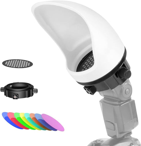 LENSGO Photography Lighting Flash Diffuser Set, Professional Flash Kit Modifier Bundle for Square and Round Lights