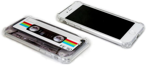 FAteam Case for iPhone SE (2022/2020) & iPhone 7/8 with Reinforced Corners TPU Soft Bumper Anti-Scratch Retro Cassette