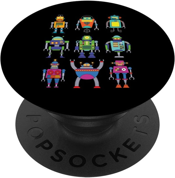 Funny Robot Design for Kids Boys Girls, Robotics Bot Lovers PopSockets Swappable PopGrip
