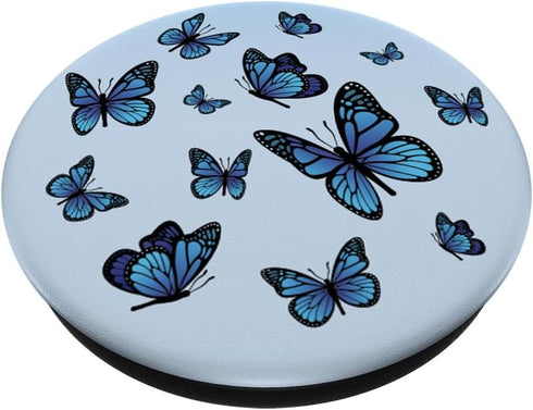 Blue butterflies design cute print for girls women boys PopSockets Standard PopGrip