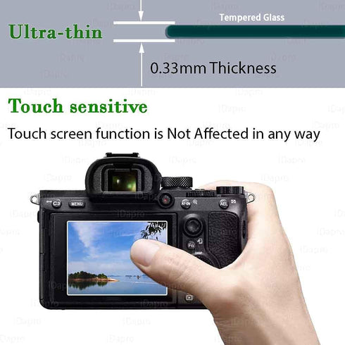 Screen Protector for Canon EOS 6D Mark II + 2+2 Pack PET Top Tempered Glass Protector with Easy Installation