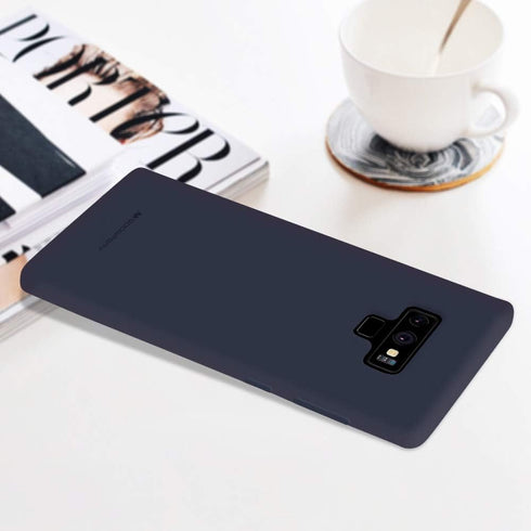GOOSPERY Soft Feeling Jelly Case for Samsung Galaxy Note 9 (2018) - Silky Slim Bumper Cover, Midnight Blue