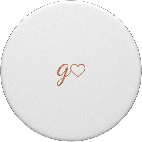 Rose Initial Letter G Heart Minimalist White PopSockets Standard PopGrip