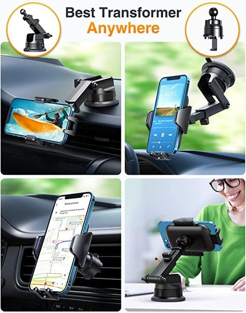 VANMASS Military-Grade Car Phone Holder, 2024 Best Suction & Clip, Dashboard Mount for iPhone 15 Pro Max