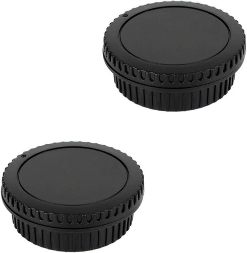 2 Pack Rear Lens Cap & Camera Body Cap Cover Kit for Canon EF EF-S Mount Cameras, EOS T7 T6 T5 T4i T5i T6i T6s