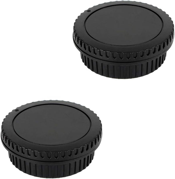 2 Pack Rear Lens Cap & Camera Body Cap Cover Kit for Canon EF EF-S Mount Cameras, EOS T7 T6 T5 T4i T5i T6i T6s