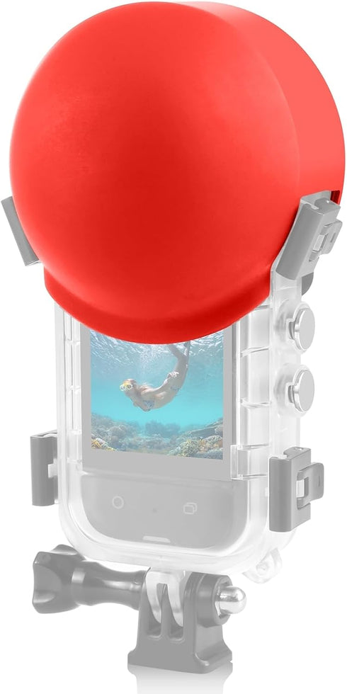 PULUZ Silicone Lens Cover for Insta360 X3 Dive Housing Case, Protective Flexible Lens Guard (Red)