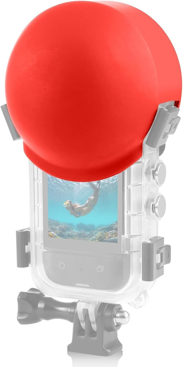 PULUZ Silicone Lens Cover for Insta360 X3 Dive Housing Case, Protective Flexible Lens Guard (Red)