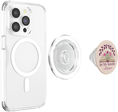 In My Kindle Era Botanical Flowers Book Lover PopSockets PopGrip for MagSafe