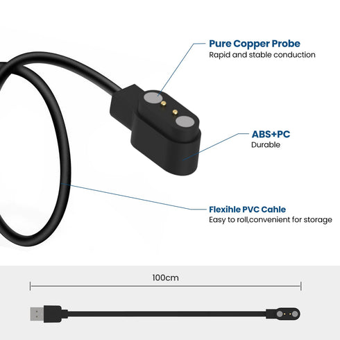 Compatible for IDW19/IDW13 Smartwatch Charger, 3.3FT USB Charging Cable for Woneligo W13, Amzhero IDW19/IDW13, ENOMIR