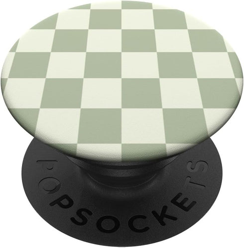 Classic Checkered Checkerboard Light Sage Green PopSockets Standard PopGrip