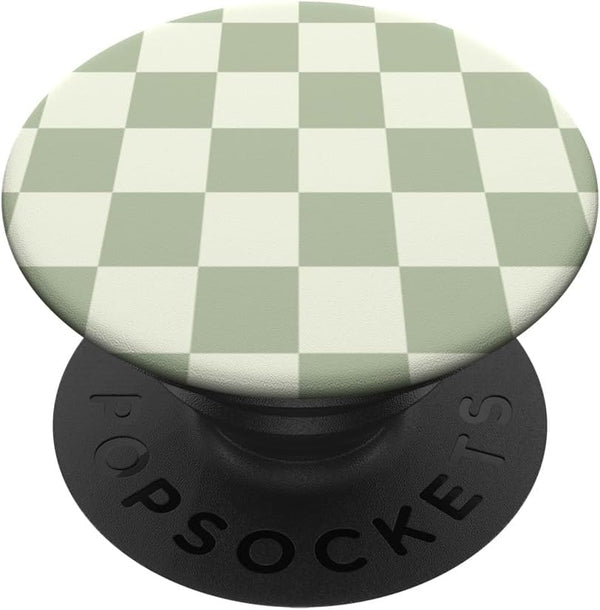 Classic Checkered Checkerboard Light Sage Green PopSockets Standard PopGrip