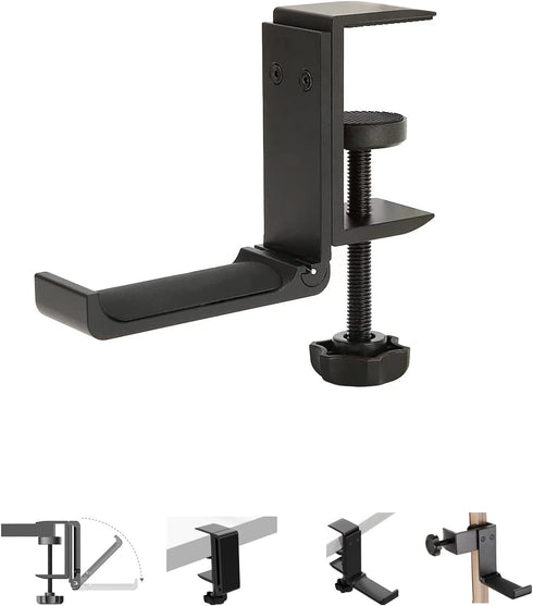 Weiyichuang Adjustable Headphone Stand, Foldable Hanger, Desk Hook for Headphones