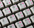 4Keyboard Thai Keyboard Stickers with Pink (Magenta) Lettering ON Transparent Background
