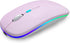 Wireless Bluetooth Mouse, LED Rechargeable Laptop Mouse, Portable Dual Mode Connection (BT5.2 and USB 2.4G), Slim (Pink)