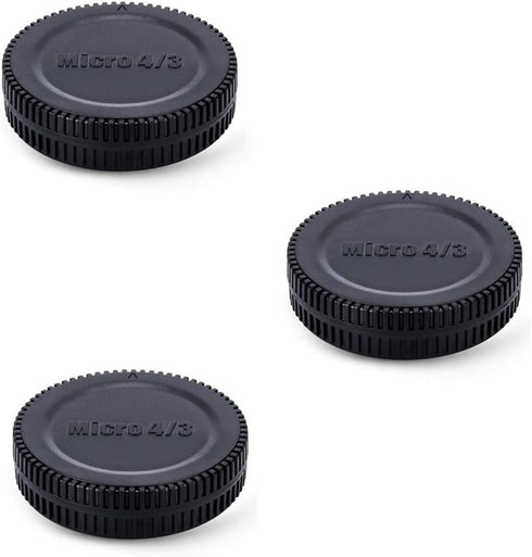 Camera Rear Lens Cap & Body Cap Cover for M4/3 MFT Mount on Olympus OM-5 OM-1 E-M10 Mark IV III (3 Packs)