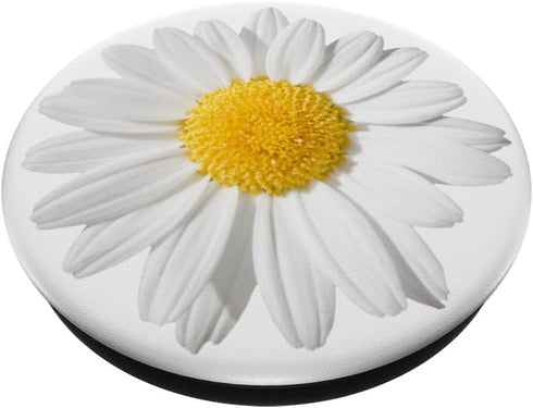 Cute White Daisy Flower Yellow So Pretty On White Background PopSockets PopGrip: Swappable Grip for Phones & Tablets