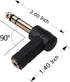 1/4 Inch TRS to 3.5mm Right Angle Adapter, 6.35mm Male to 3.5mm Female Stereo Headphone Connector (2PCS)
