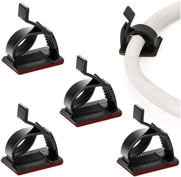 SOULWIT 50Pcs Adjustable Cable Management Clips, Adhesive Organizers for Wire Holder at Home, Office, Under Desk