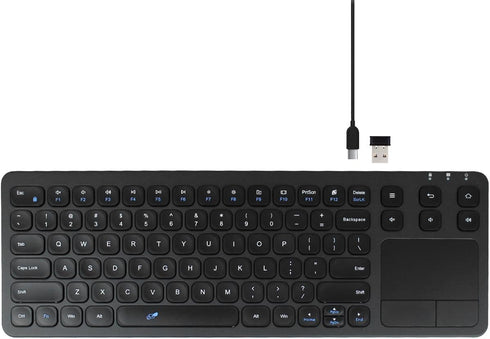 Vilros 2.4G Wireless & Wired Touch Keyboard with Built-in Touchpad, USB Wired + 2.4G Compatible with Raspberry Pi