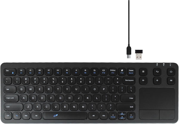 Vilros 2.4G Wireless & Wired Touch Keyboard with Built-in Touchpad, USB Wired + 2.4G Compatible with Raspberry Pi