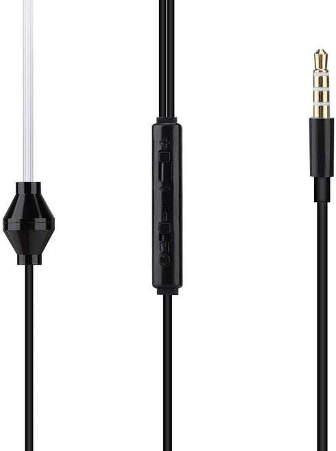 in-Ear Headphones, 3.5mm Anti-Radiation Air Acoustic Tube Earpiece Earphone with Microphone for Mobile Phone, Tablet, MP3, MP4, etc.(Black)