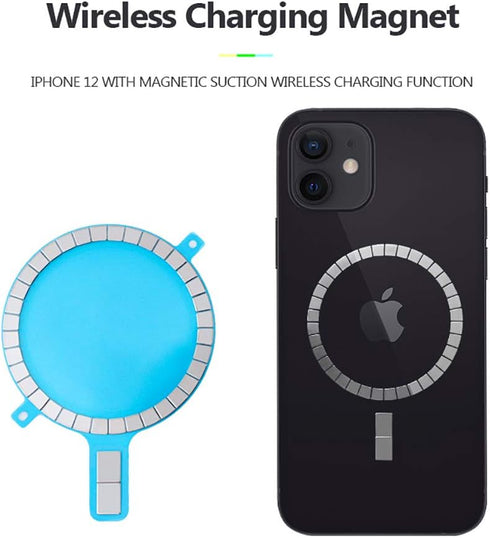 XZC Mag Safe Magnet Sticker, Strong Magnetic Cover Sticker for Mag Safe DIY Wireless Charging for iPhone (2Pcs)