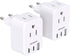 European Travel Plug Adapter, 2 Pack Type C Adapter with 2 Outlets & 2 USB C Ports for US to Europe Travel